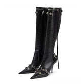 Toe High-heeled Boots Paris Fashion Knee-high Boots-BS00960-Veeddydropshipping